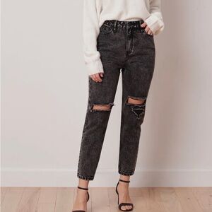 BNWT Yoga Jeans MALIA RELAXED JEANS / CHRISSY Women's Black Distressed Jeans